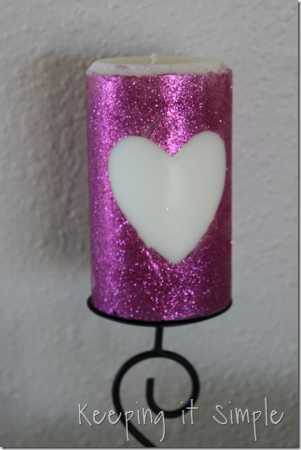 Glitter Heart Candle @ Craft Gossip