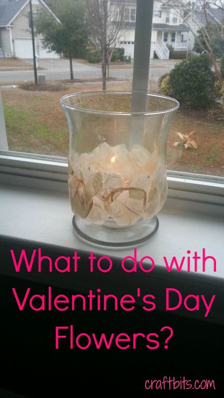 Candle Luminary With Valentine’s Day Flowers